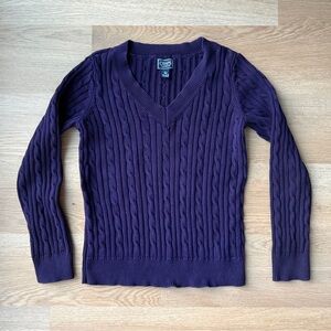 Chaps Purple Cable Knit Sweater